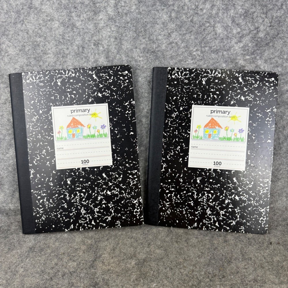 Office Depot Primary Ruled Composition Book 100 Sheets Black Marble 2 Pack